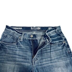 Reclaim Regular Straight Leg Blue Jeans Mens 32 x 32 Faded Whiskering